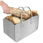 Sac de 50 x 25 x 25cm transport pour bois de chauffage, xl panier  bches en feutre, sacs pliables pour ...