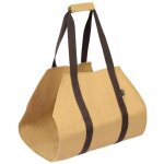 Sac � bois - - u7238 - toile cir�e r�sistante � l'eau - poign�e rembourr�e - couleur sable