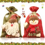 Sacs cadeaux de nol, 2 pices, sac cadeau  cordon de serrage, sac de nol pour le pre nol, sac du ...