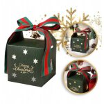 Sac cadeau de no�l ecarla avec n?ud 10x10x10cm opo40