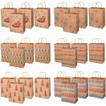 Sacs cadeaux, sacs en papier avec poignes, 24 pices 27 x 21 x 11 cm, sacs cadeaux imprims de nol, ...
