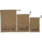 Sac de conservation en toile de jute x3