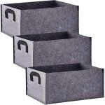 Sac de culture, lot de 3 pi�ces rectangulaires de sacs de culture non tiss�s noirs avec poign�e, int�rieur ...