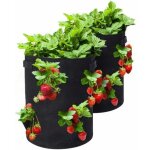 Sacs de culture pour fraises 18l - 2pcs sacs de plantation en g�otextile avec fen�tre - pots de l�gumes ...