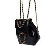 Sac � dos � bandouli�re en cuir cir� huil� pour femme, style blogueuse / �tudiante.