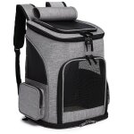 Sac � dos extensible pour chat et petit chien avec laisse de s�curit� int�gr�e et 2 coussinets pour animaux, ...