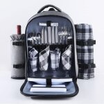Sac à dos de pique - nique for 4 personnes avec panier de pique - nique avec couverture et pochette à ... Sac à dos de pique - nique for 4 personnes avec panier de pique - nique avec couverture et pochette à ...