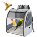 Sac � dos de transport oiseau avec perchoir sur pied et plateau, sac de transport de perroquet d'oiseau ...