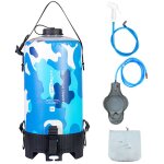 Sac de douche de camping portable 12 l avec pompe � pied et tuyau de t�te pour randonn�e - tonysa