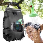Sac de douche solaire , 20 litres , avec chauffage solaire , pour le camping tuyau amovible , pommeau ...