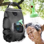 Sac de douche solaire, 20 litres, avec chauffage solaire, pour le camping tuyau amovible, pommeau marche ...