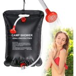 Sac de douche solaire portable 20l camping - chauffage rapide � 45�c avec flexible amovible, t�te r�glable, ...