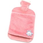 Sac d'eau chaude , bouillotte en caoutchouc avec doublure en peluche douce, grande de 2 litres