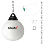 Sac de frappe a eau 45 cm 50 kg sac de frappe de boxe avec chaine metallique reglable blanc