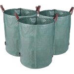 Sac de jardin r�utilisable 272 l, lot de 3 sacs vegetaux ind�chirable, sac � d�chets de jardin en tissu ...