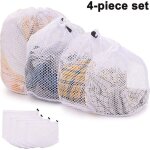 Sacs pour machine � laver, 4 pi�ces, un sac � linge lave - linge avec cordons r�utilisables grand sac ...