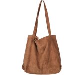 Sac � main en velours c�tel� (marron)