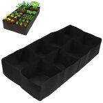 Sac de plantation en feutre vert rectangulaire 8 compartiments pour jardin balcon l�gumes fleurs