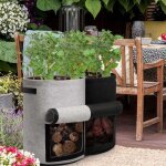 Sacs de plantation pour pommes de terre avec couvercle � charni�re, 10 gallons, paquet de 2, avec poign�e ...