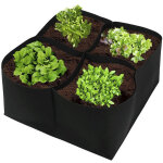 Sac de plantation rectangulaire en feutre 4 compartiments pour l�gumes fleurs jardin balcon vert