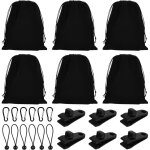 Sac de poids portable pour rideaux de tonnelle en plein air, sac de lestage de nappe, 6 mousquetons, ...