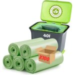 Sac poubelle 40l compostable biodgradable 100 sacs ok compost dchets alimentaires (fruits lgumes) ...