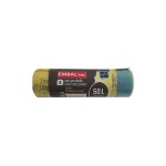 Sac poubelle jaune tri slectif lien coulissant 50l x8 sacs - embal sac