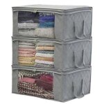 Sac de range boite de rangement vetement pliable vetement sous lit 48 x 35 x 20 cm coleur de gris bac ...