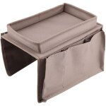 Sac de rangement pour canap� en tissu oxford kaki, 54 x 31 x 4 cm, rangement multicouche multi - grilles, ...