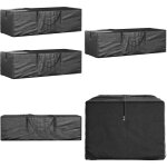 Sacs de rangement pour coussins de jardin 2 pcs noir - housse de coussin ext�rieur - sac de rangement ...