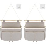Sac de rangement mural, 2pcs sac � suspendre organisateur de poche large suspendu sur porte empilable ...