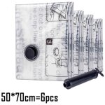 Sacs de rangement sous vide 6 pi�ces (70x50 cm) r�utilisables, gain de place maximal pour literie, couettes, ...