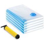 Sac rangement sous vide aspirateur, lot de 5 (60 x 80cm) sac vetement reutilisable, housse de rangement ...