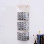 Sac de rangement suspendu avec 3 poches, �tag�re mural en tissu panier pochette de rangement organisateur ...