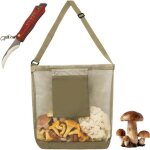 Sac de r�colte sac filet de cueillette � champignons 40x35 cm - avec couteau - �ponge, bandouli�re et ...