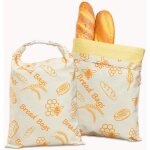 Sac r�utilisable en lin / coton ? sac � pain 43 x 30 cm ? fermeture refermable ? conservation des aliments ...