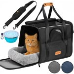 Sac de transport pour chat chien max. 20kg pliable avec bandoulire caisse de transport chat respirant ...