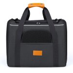 Sac de transport pour chat, respirant et pliable, avec matelas en peluche amovible et gamelle (charge ...