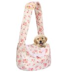 Sac de transport pour petits chiens et chats � imprim� floral, sacoche pour chien avec design mains libres ...