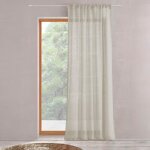 Sacasa - rideau � galon fronceur voilage effet lin beige 140x280cm fujora