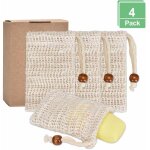 Sachet de savon bio 4 x sacs de savon, sac de savonsisal naturel, rsidu de savon biologique durable, ...