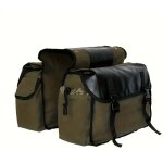 Sacoche double pour v�lo �lectrique, toile r�sistante, vert olive
