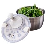 Salade spinner 5l double couche en acier inoxydable et pp spinner de laitue avec couvercle et poignée ... Salade spinner 5l double couche en acier inoxydable et pp spinner de laitue avec couvercle et poignée ...
