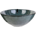 Saladier �38cm en gr�s du temps bleu - azur