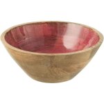 Saladier en bois de manguier avec intrieur rose