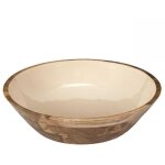 Saladier en bois de manguier uni beige (�28 cm) - mango