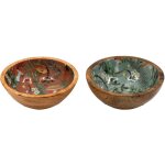 Saladier en manguier et émail champignons (lot de 2) 17. 5 x 6. 5 cm Saladier en manguier et émail champignons (lot de 2) 17. 5 x 6. 5 cm