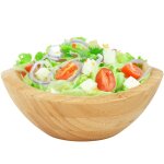 Saladier relaxdays, bambou, ovale, h x l x p : 8 x 20 x 18 cm, pour salades, snacks, corbeille  fruits, ...