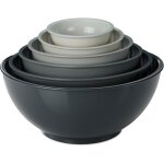Saladier, set de 6 pices, bols pour cuisiner et ptisser, tailles varies, plastique, gris - relaxdays ...