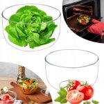Saladier en verre 10, 8 cm 400 ml résistant À la chaleur pour la cuisson de salades profondes Saladier en verre 10, 8 cm 400 ml résistant À la chaleur pour la cuisson de salades profondes